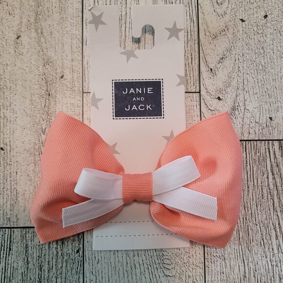 Janie and Jack Accessories - Janie and Jack Pink and White Clip in Bow